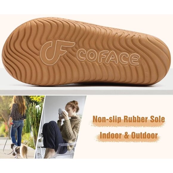 Women's Winter Warm Light Brown Fuzzy Faux Fur Collar Memory Foam Boot Shoes - Picture 6 of 7